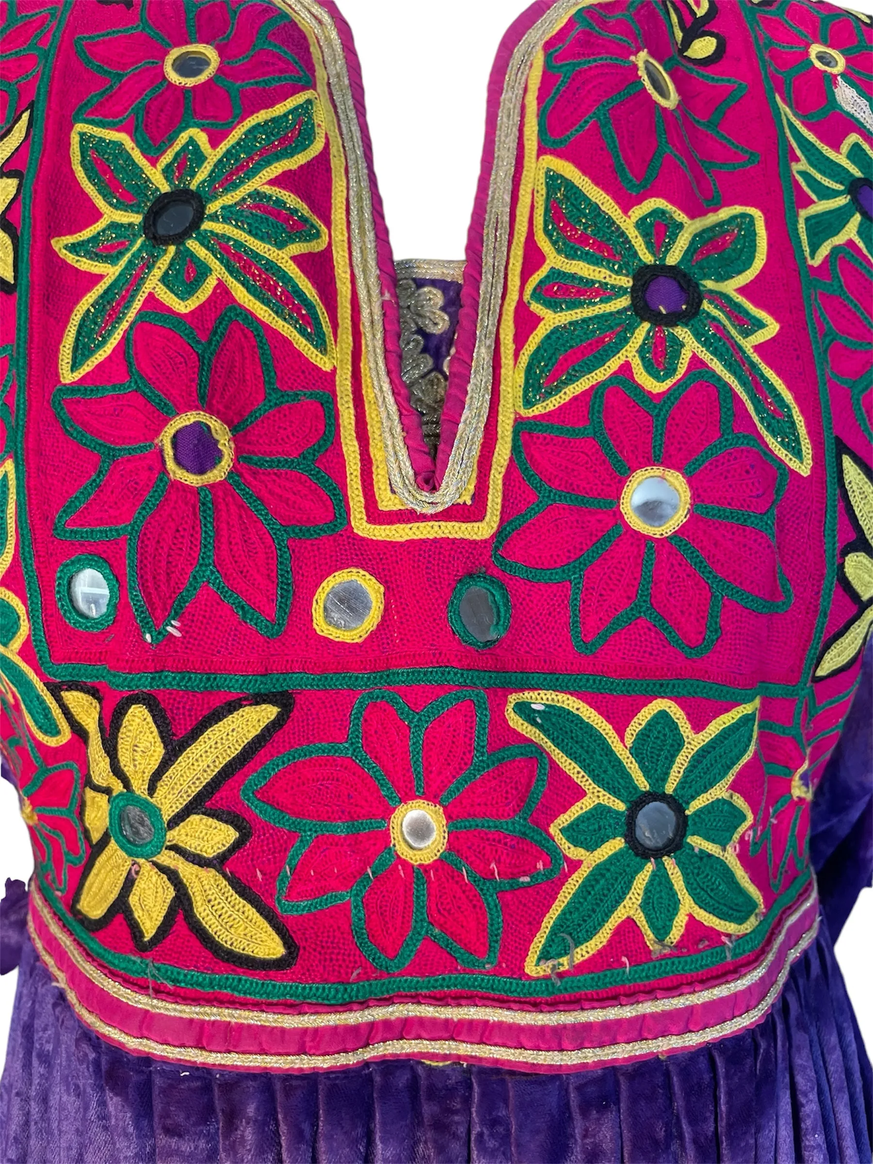 1970s Afghani Velvet and Intricately Embroidered Kuchi Gown