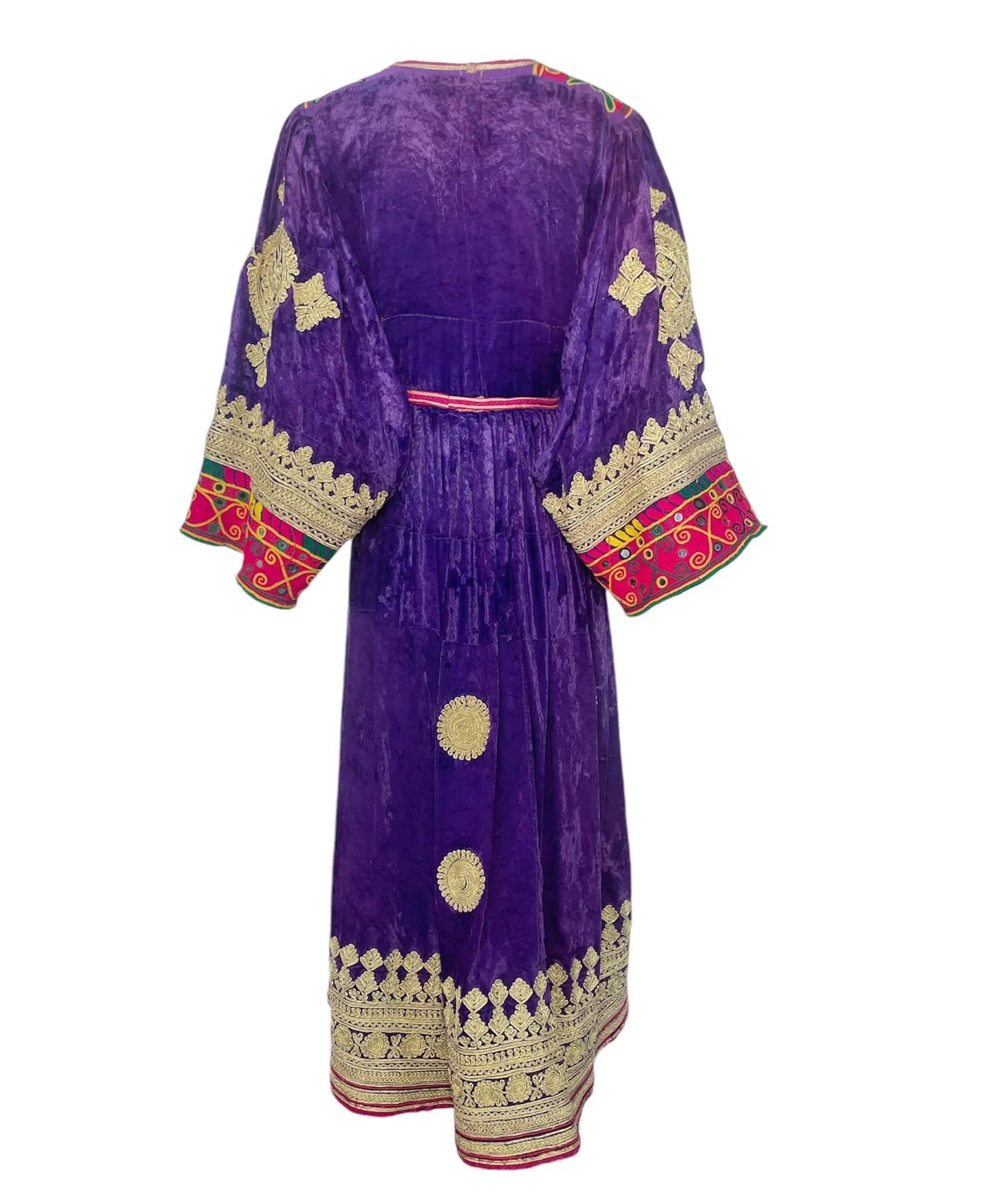 1970s Afghani Velvet and Intricately Embroidered Kuchi Gown