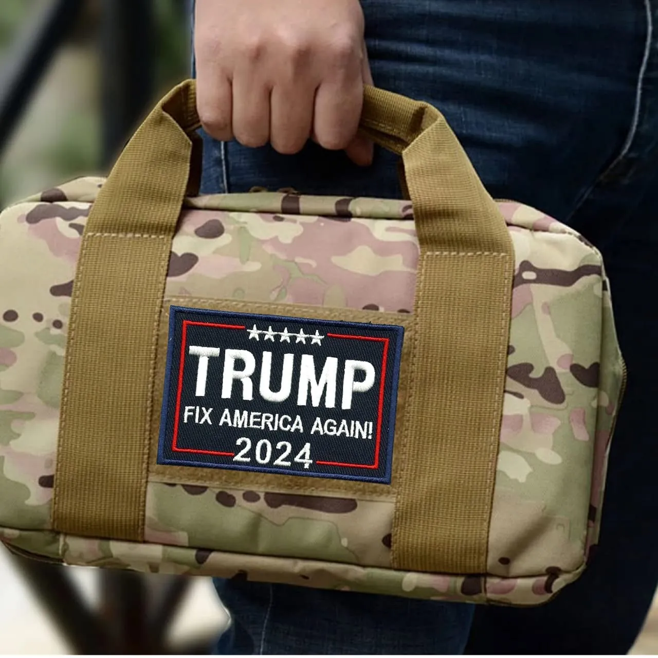 2 Trump MAGA Patriotic Patches | Save American Again! | Embroidered Iron On