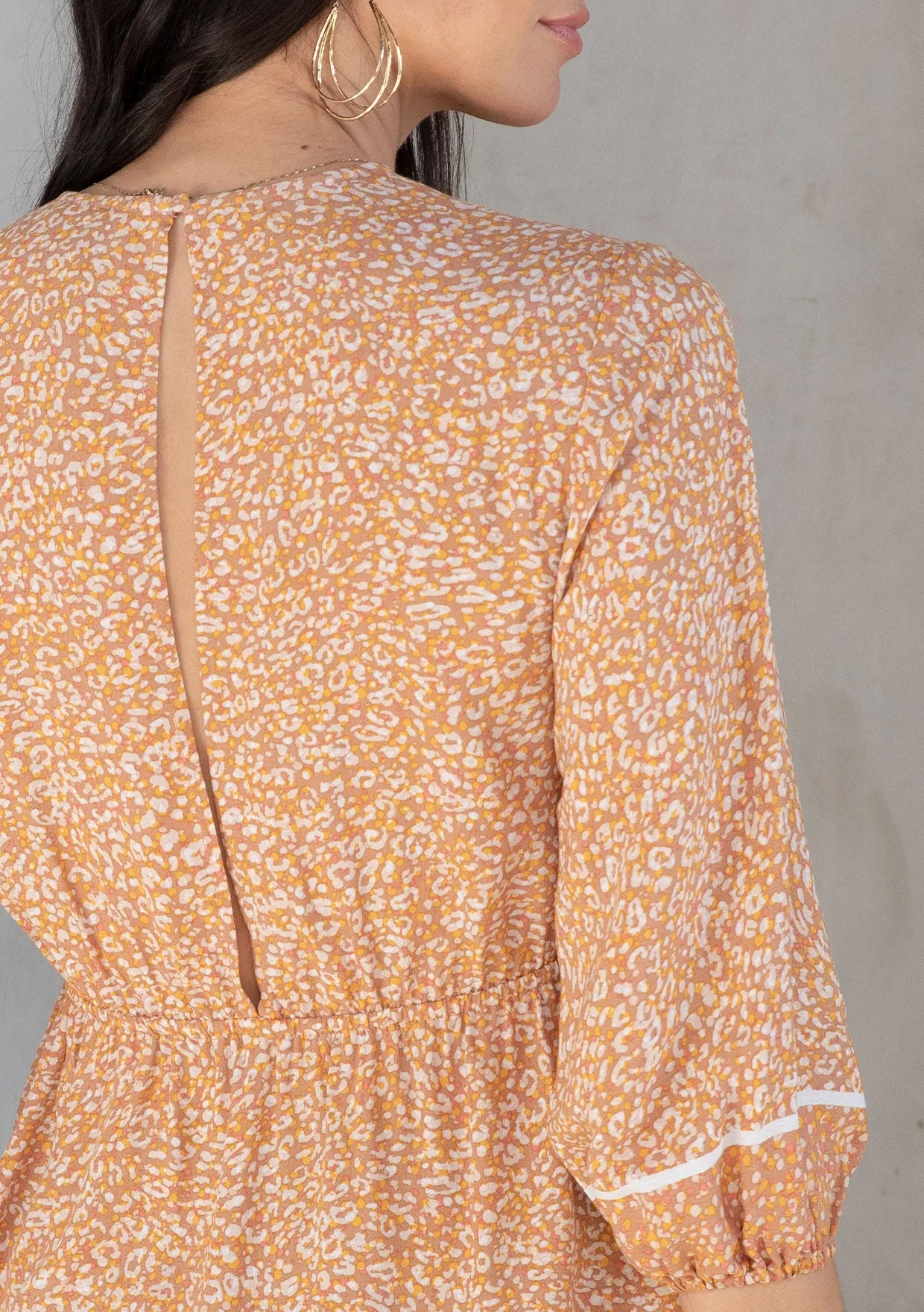 3/4 Sleeve Tie Front Blouse