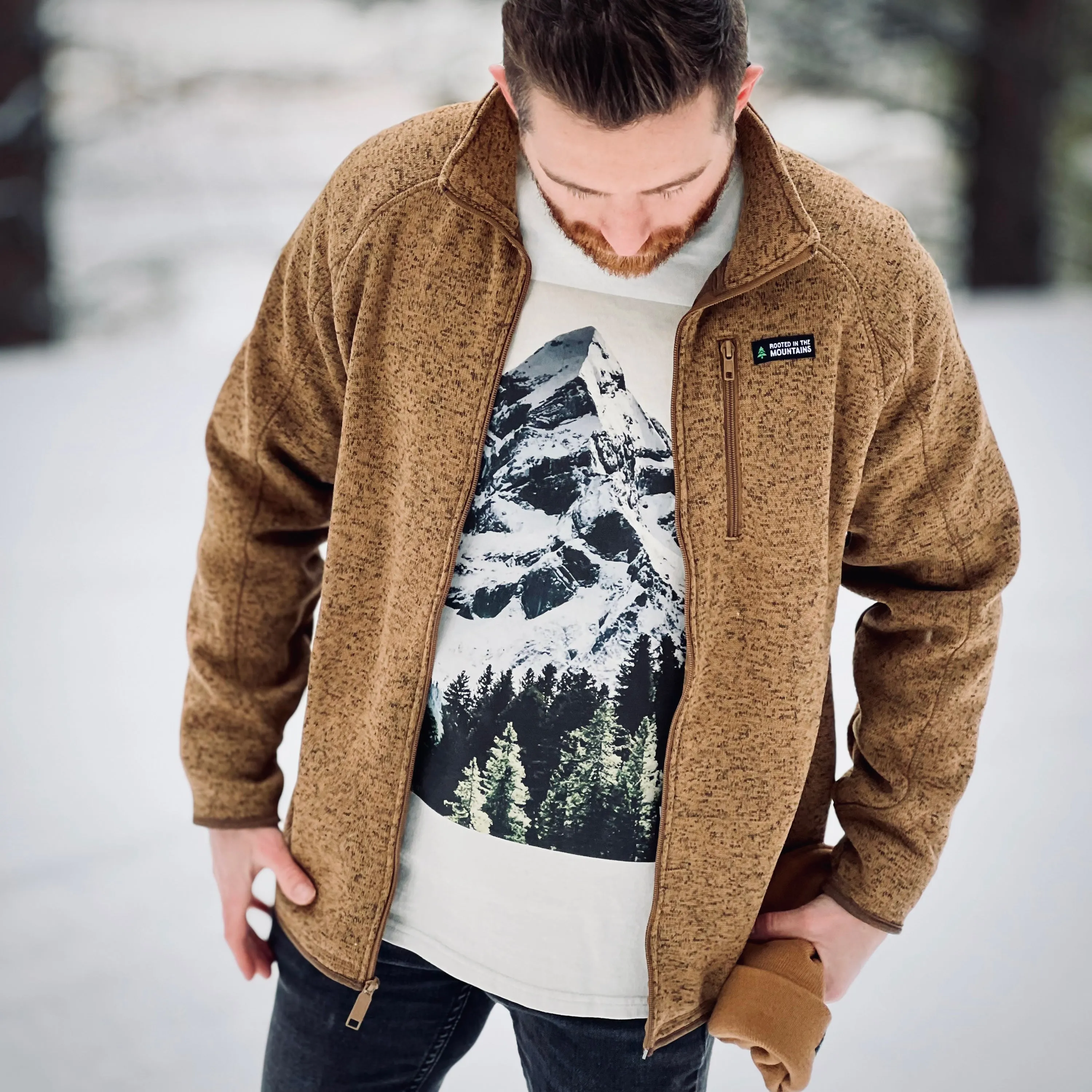 Alpine Knit Full Zip Jacket w / Rooted In The Mountains Label