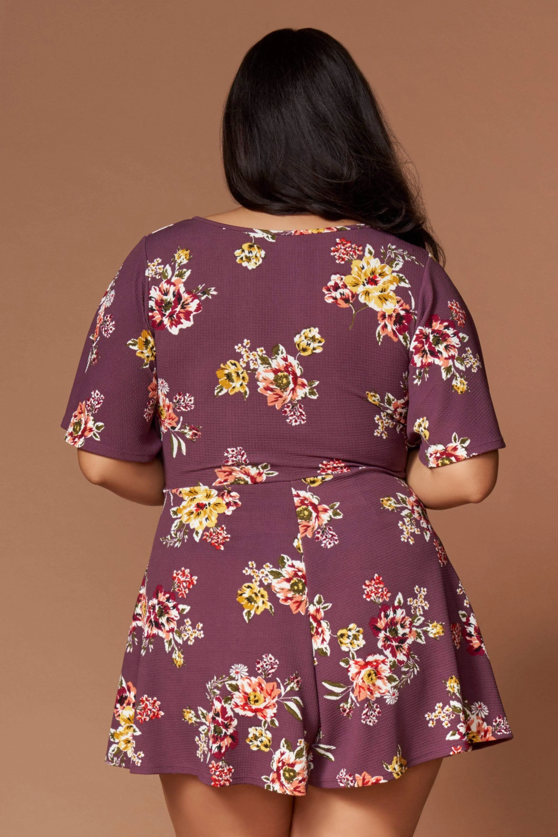 Ariel Mauve Purple Floral Print Romper
