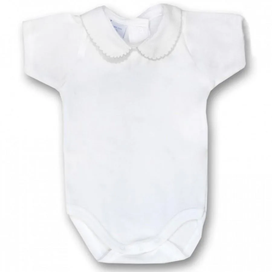 Babidu Plain White Pique Collar Vest