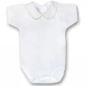Babidu Plain White Pique Collar Vest