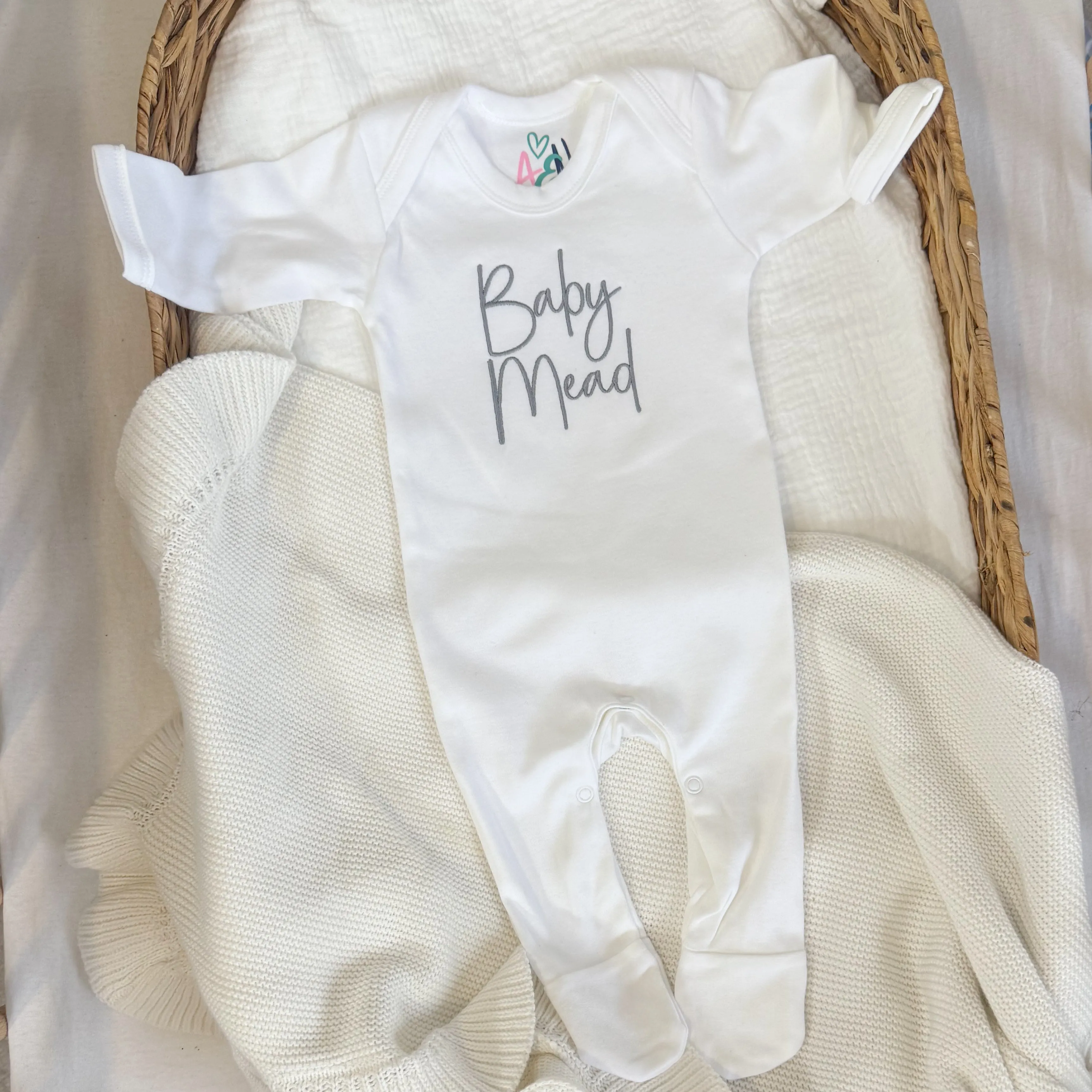 Baby Personalised Script Sleepsuit