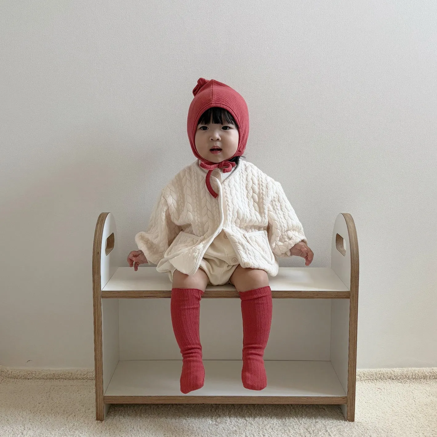 Baby Quilted Cardigan - Cream