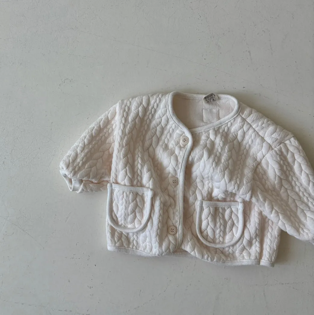 Baby Quilted Cardigan - Cream