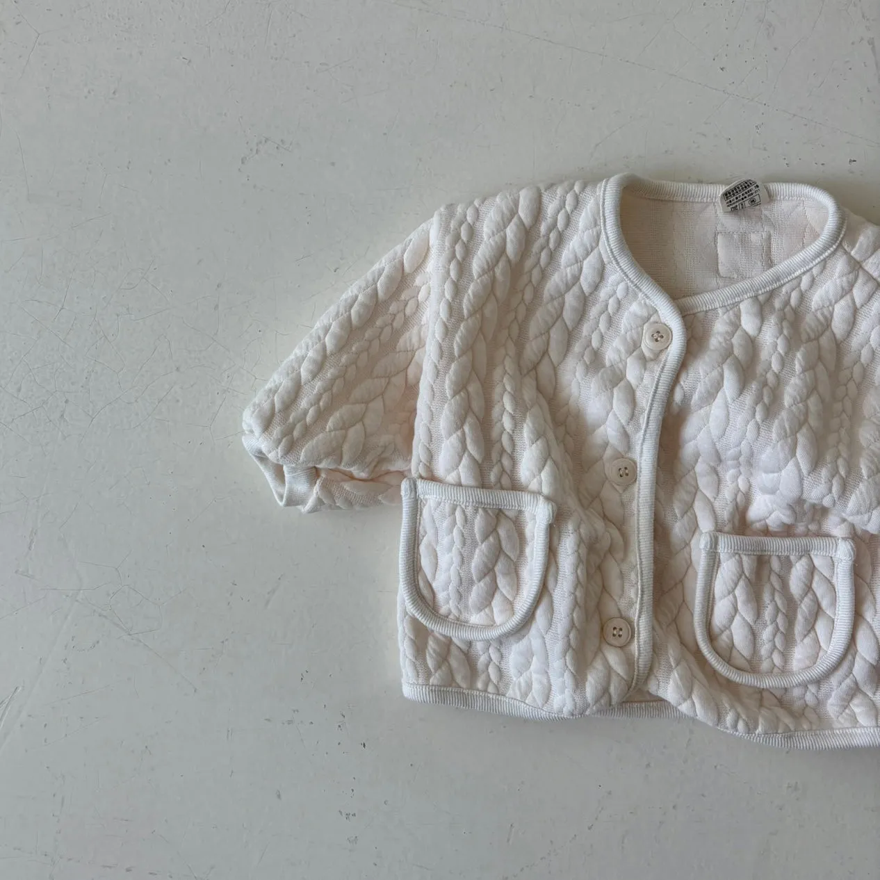 Baby Quilted Cardigan - Cream