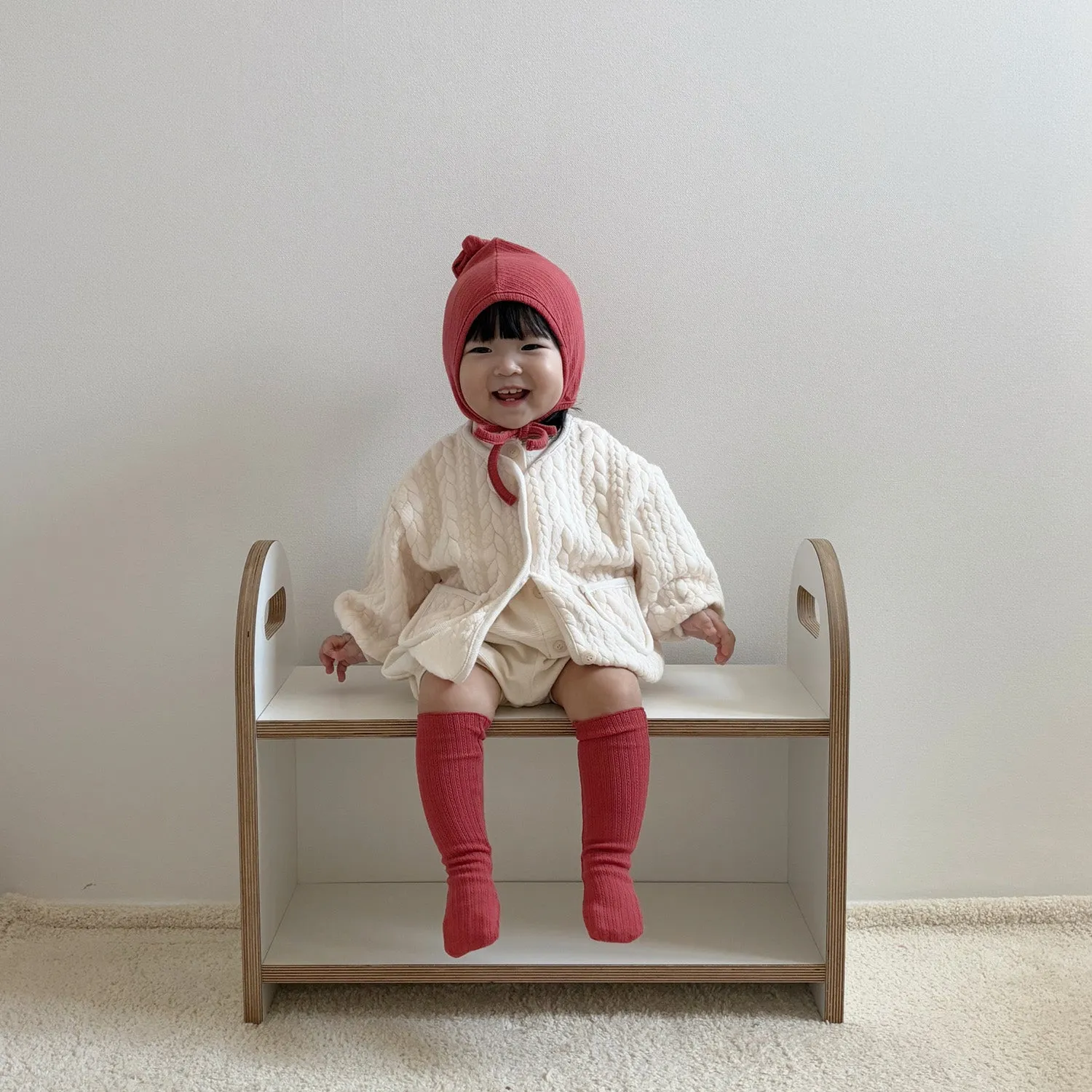 Baby Quilted Cardigan - Cream