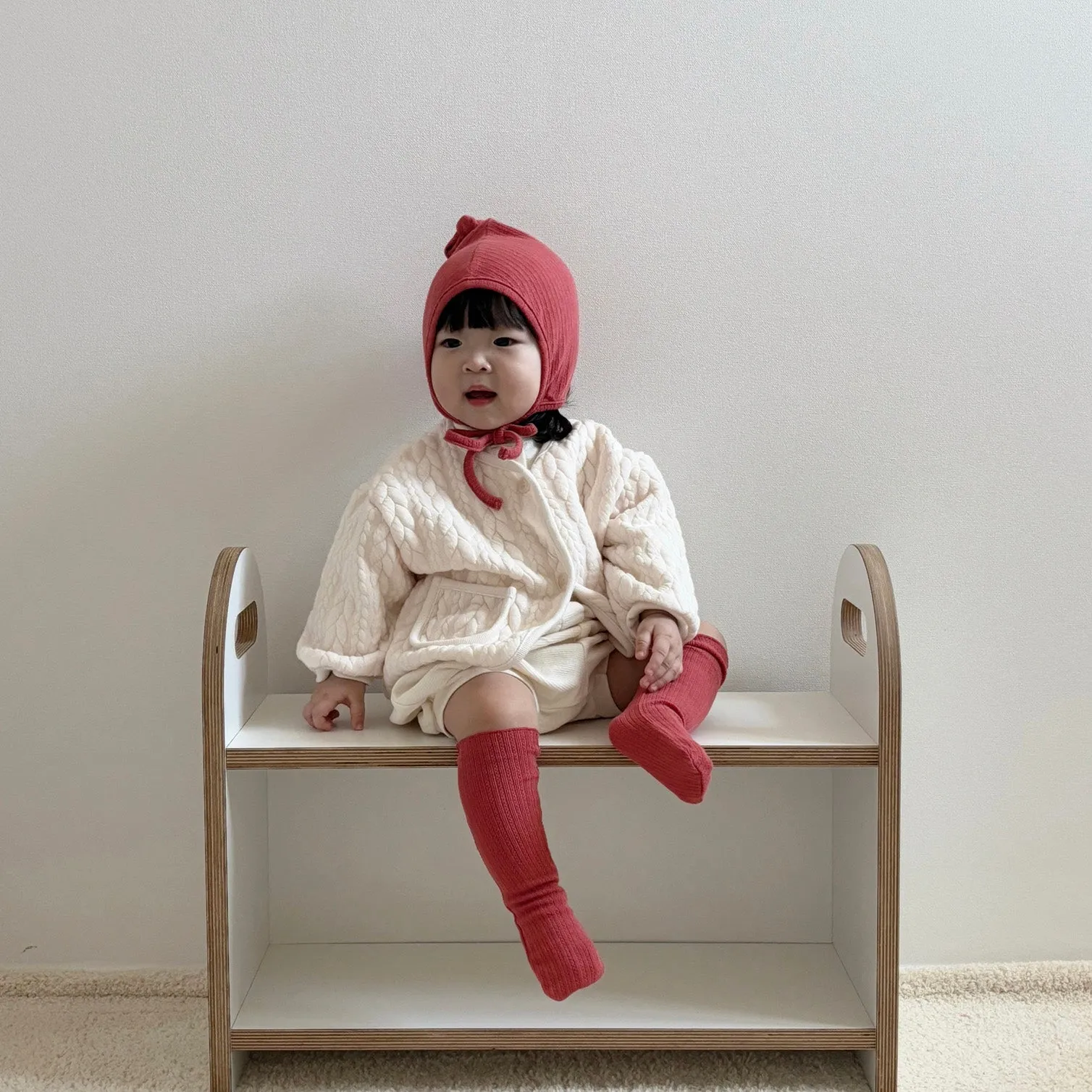 Baby Quilted Cardigan - Cream