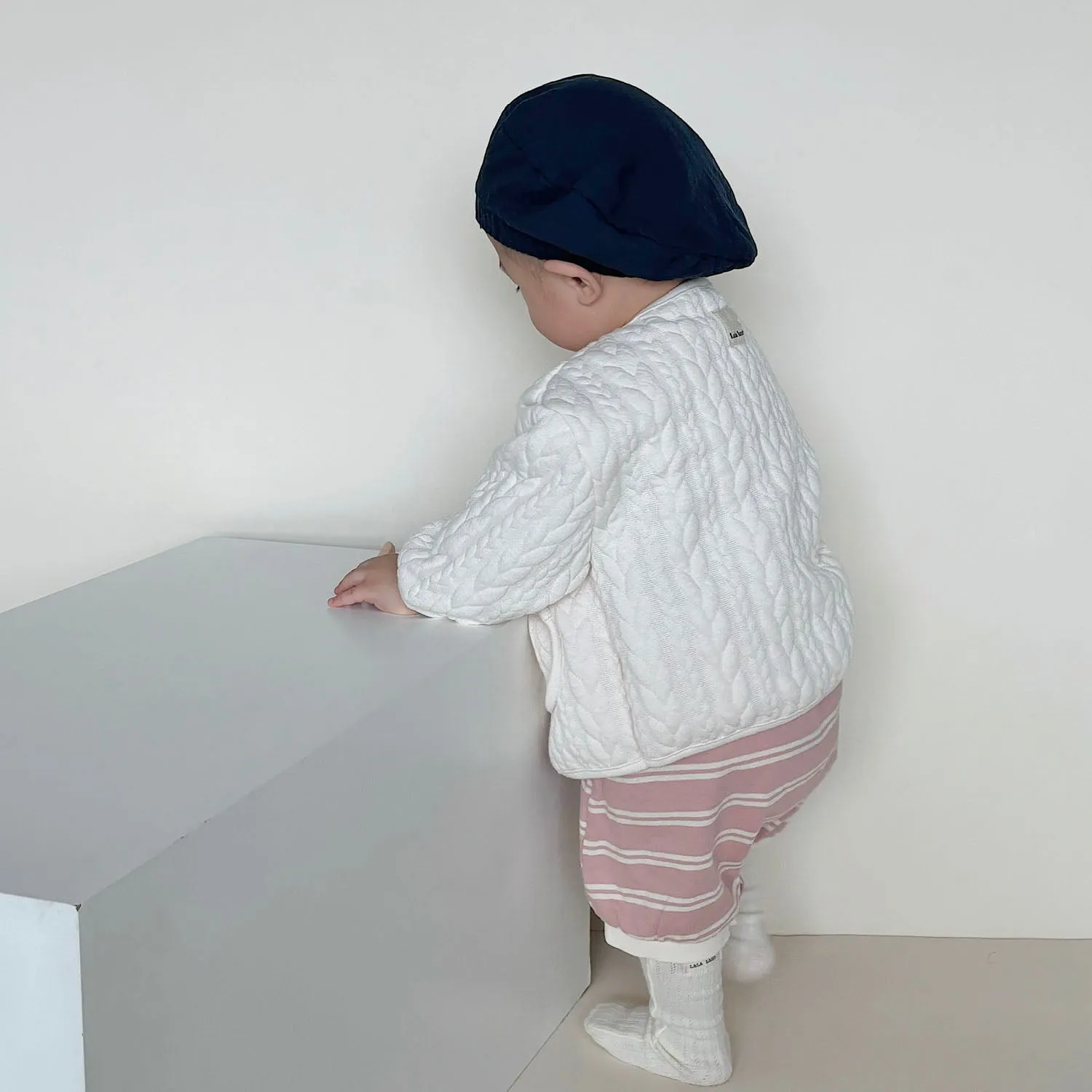 Baby Quilted Cardigan - Cream