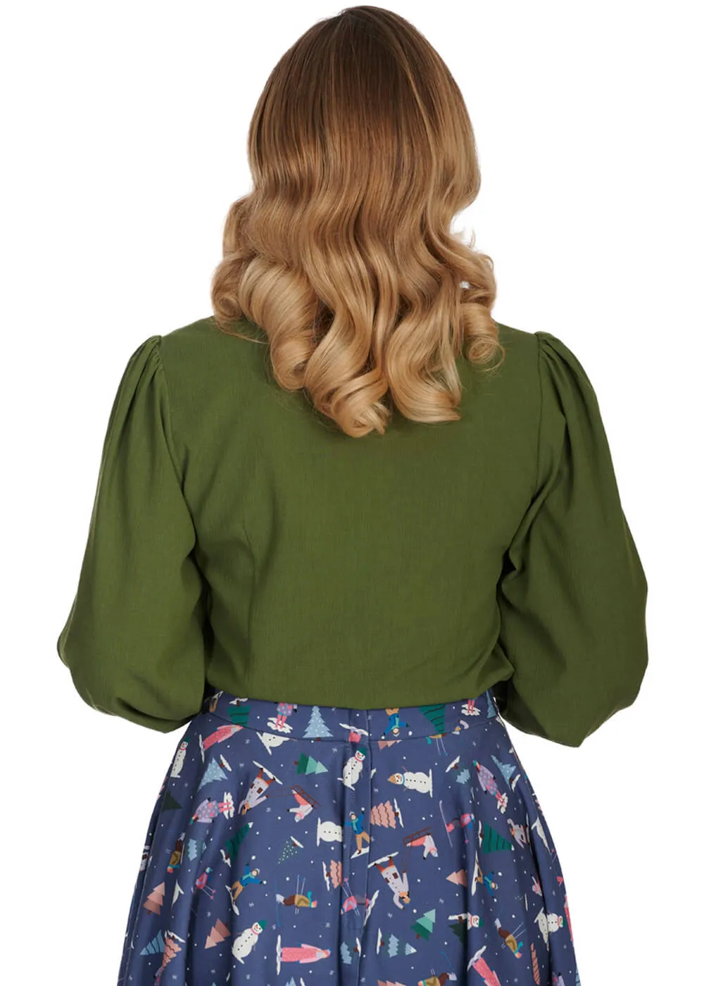 Banned Bonnie 40's Blouse Olijf Green