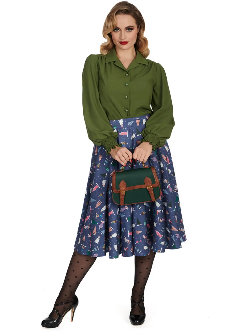 Banned Bonnie 40's Blouse Olijf Green