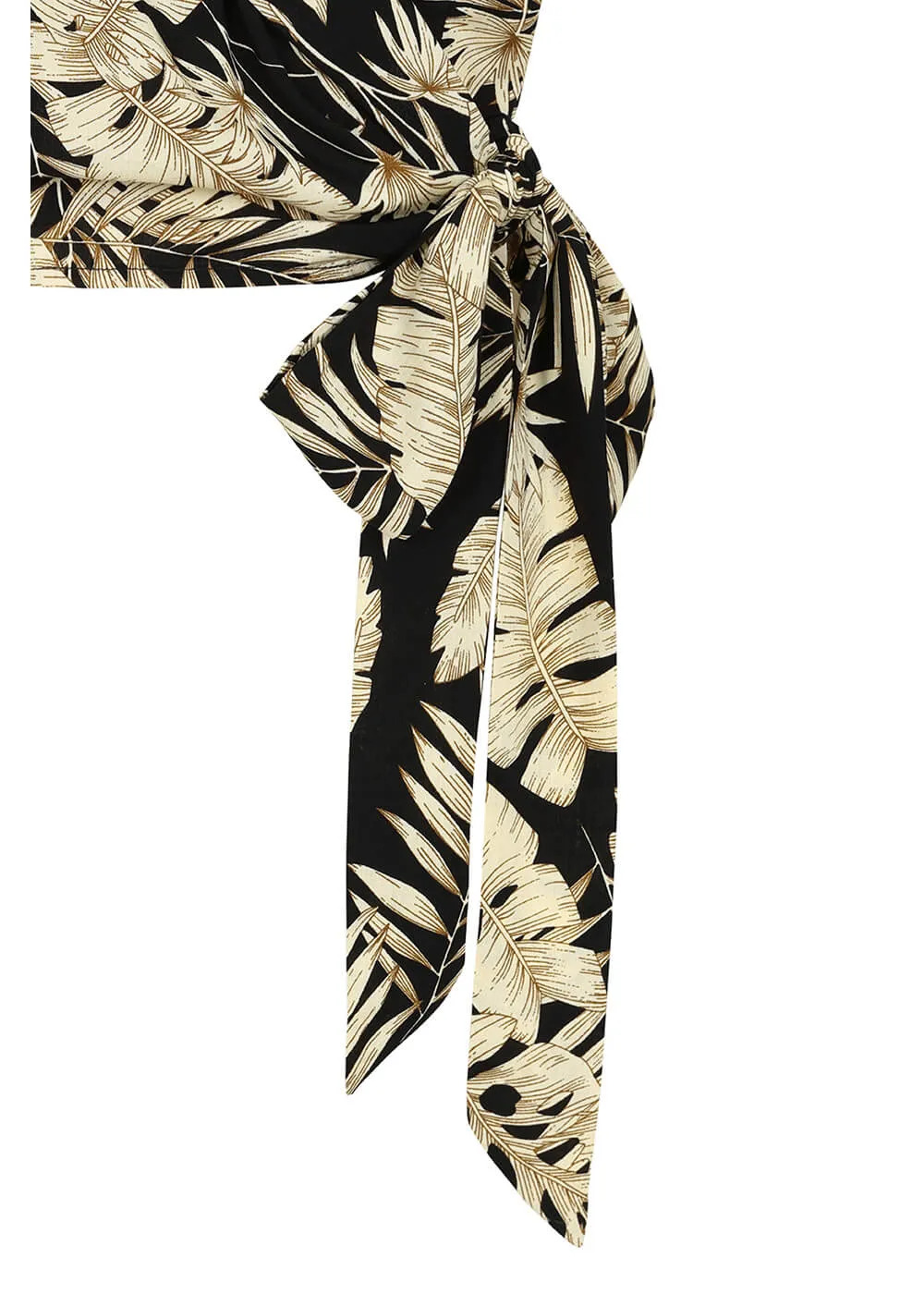 Banned Yvette Tiki Wrap 40's Blouse Black