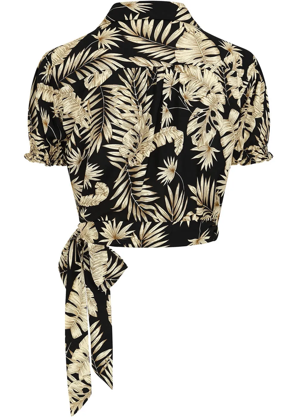 Banned Yvette Tiki Wrap 40's Blouse Black