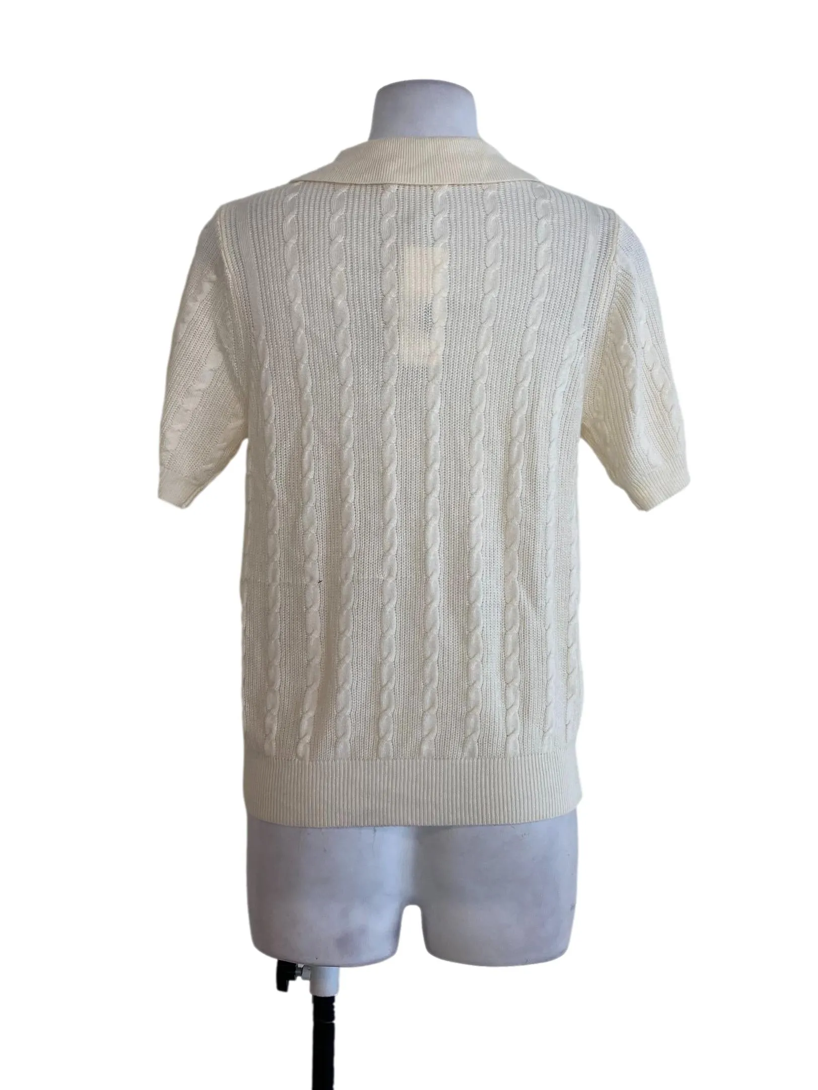 Beige Cable Knit Top