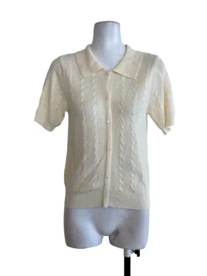 Beige Cable Knit Top