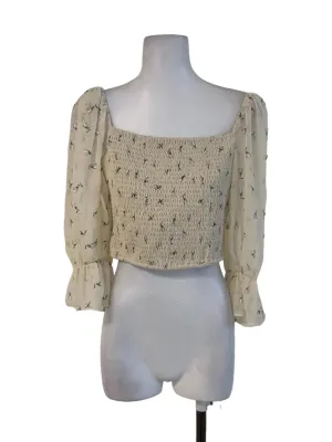 Beige Floral Blouse