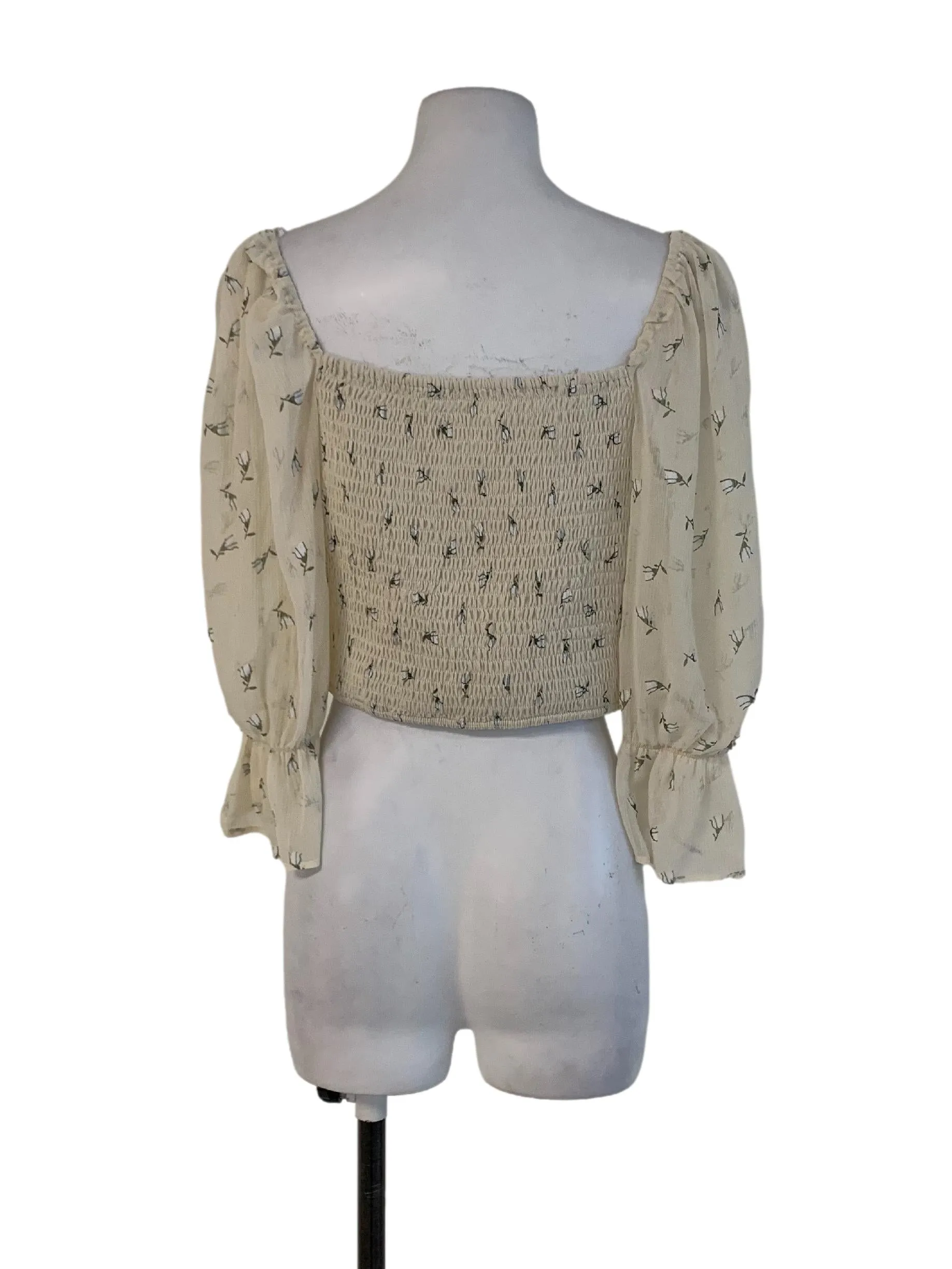 Beige Floral Blouse