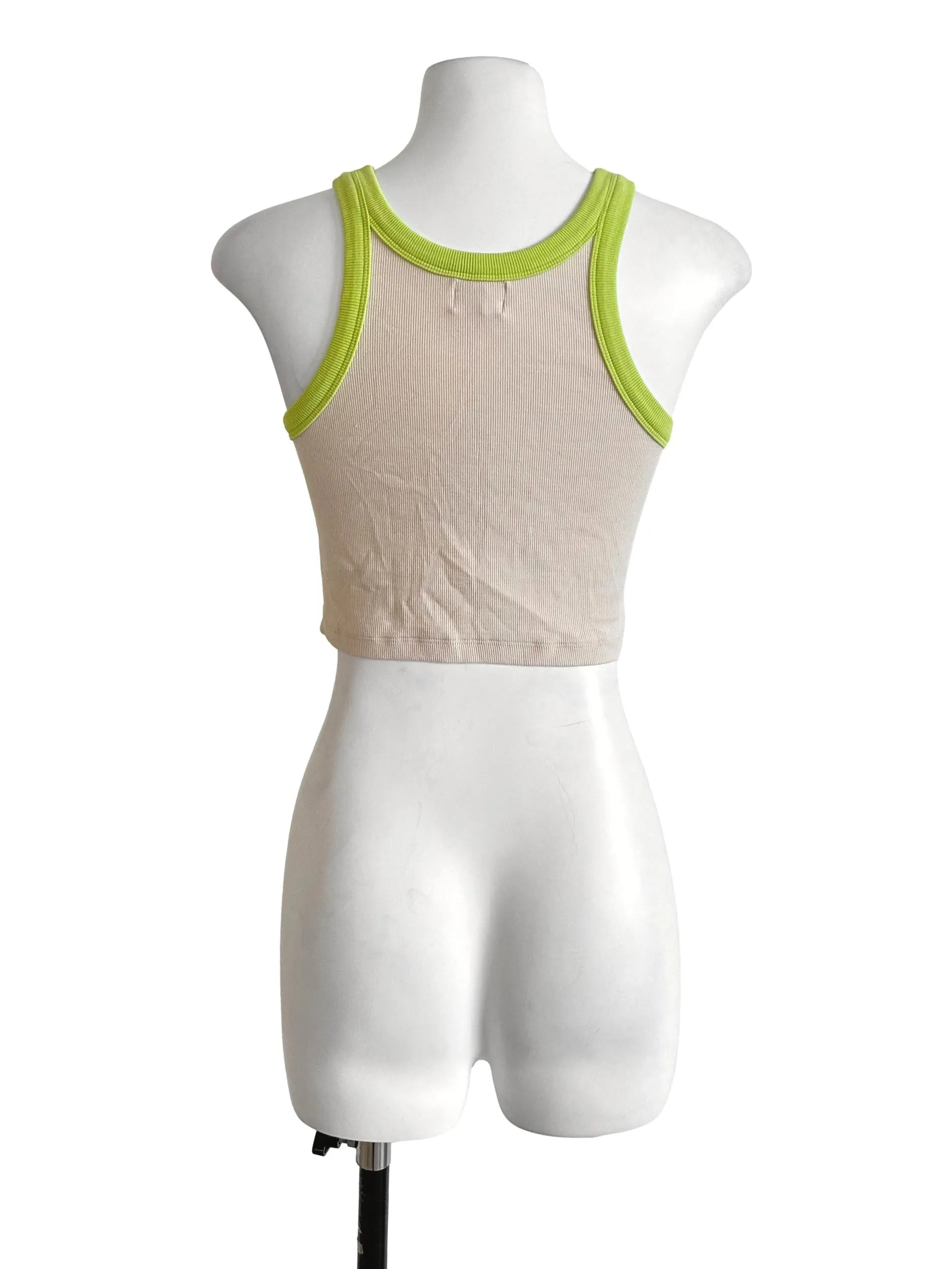 Beige Halter Crop Top