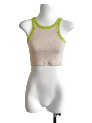 Beige Halter Crop Top