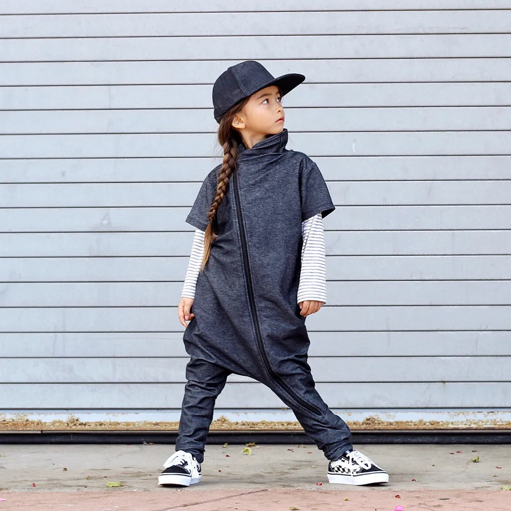 Black Denim Maverick Romper