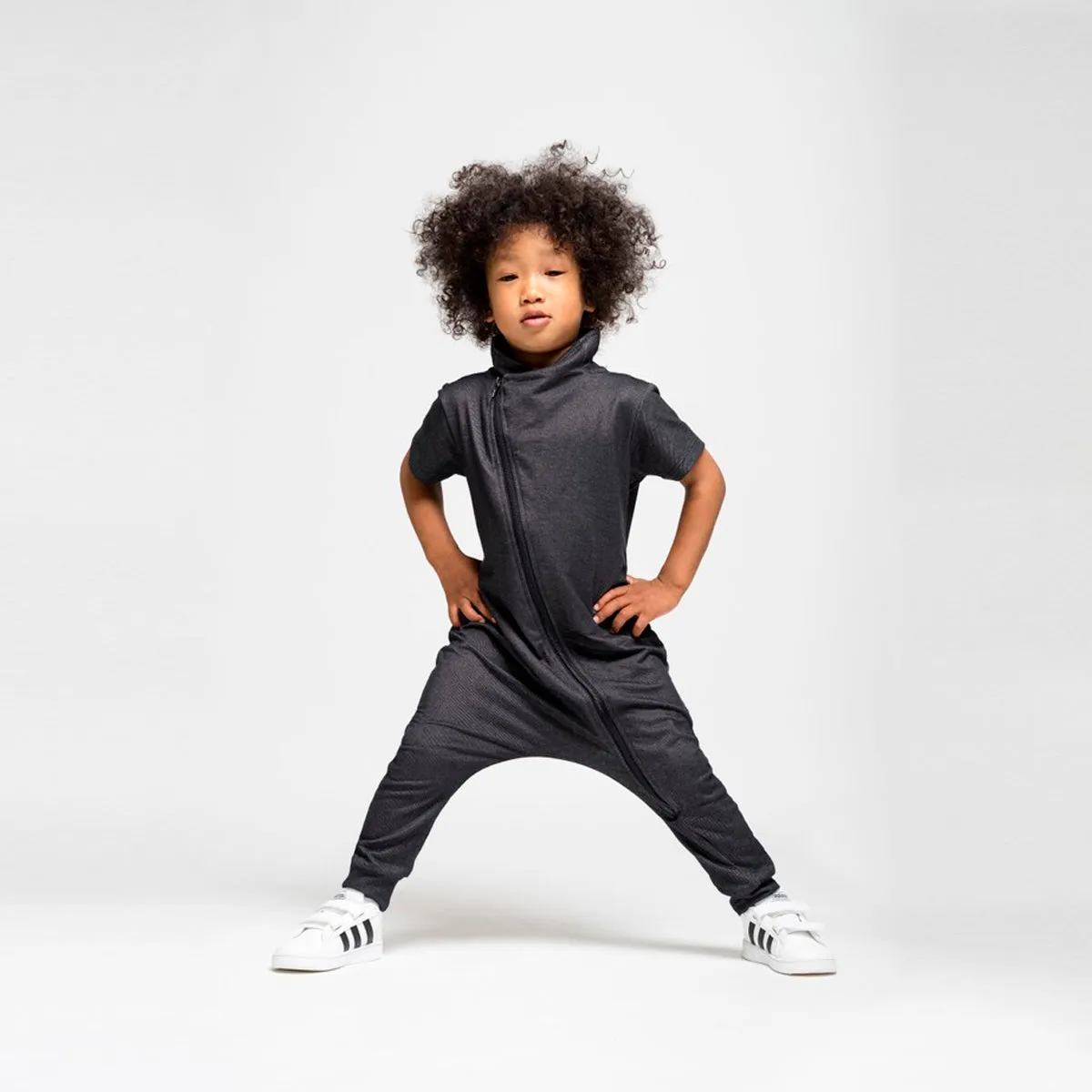 Black Denim Maverick Romper
