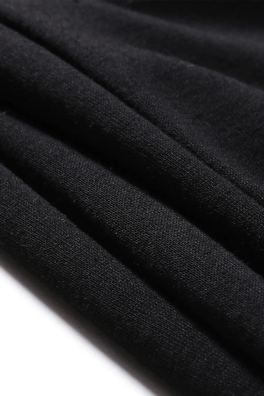 Black Drawstring Elastic Waist Men's Joggers
