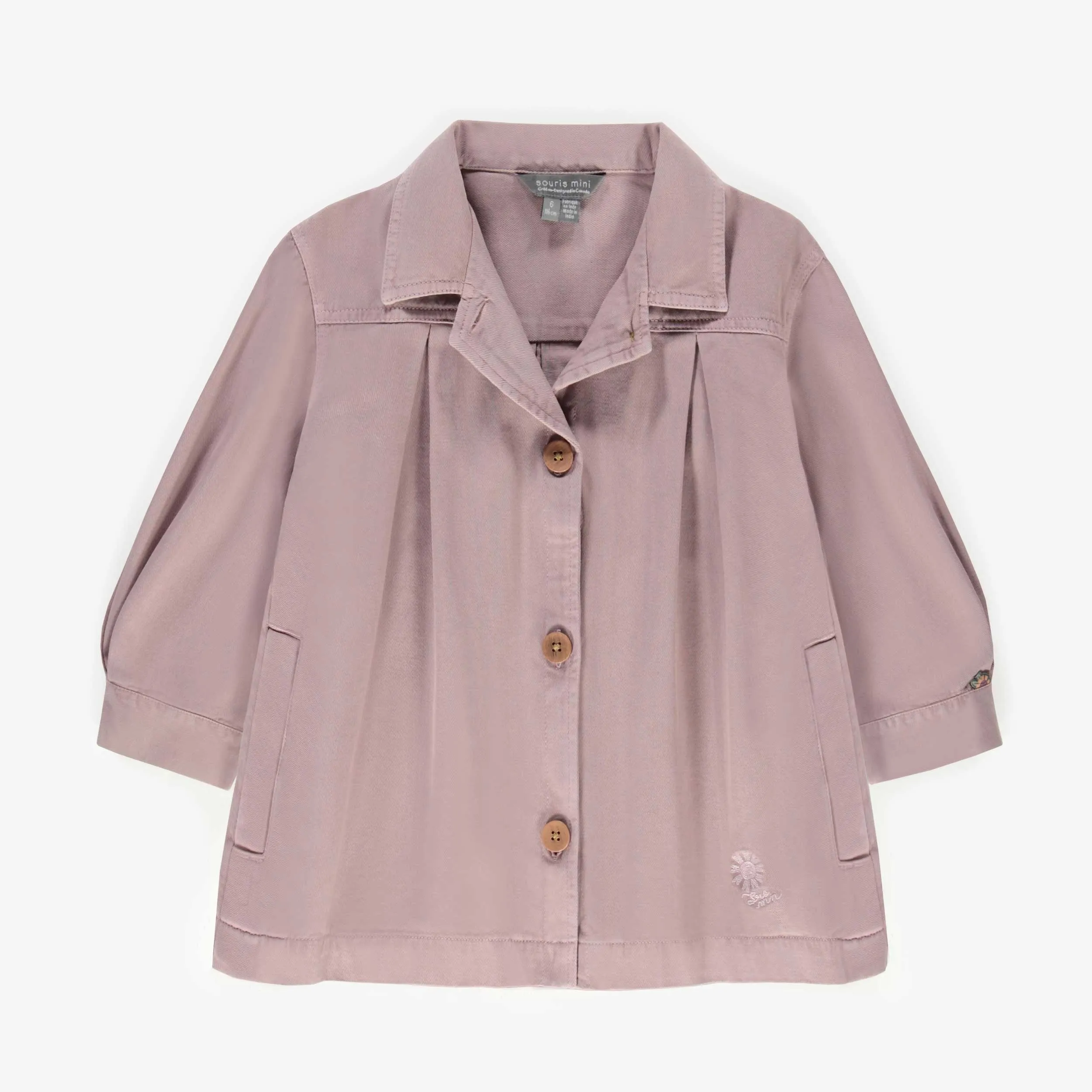 Blouson vieux rose en denim coloré, enfant || Old pink jacket in colored denim, child