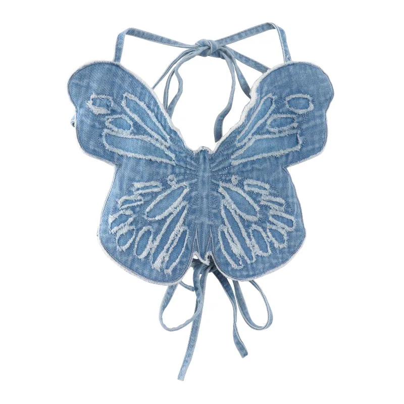 BLUE BUTTERFLY DENIM SUSPENDERS UB98050