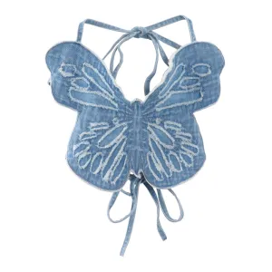 BLUE BUTTERFLY DENIM SUSPENDERS UB98050