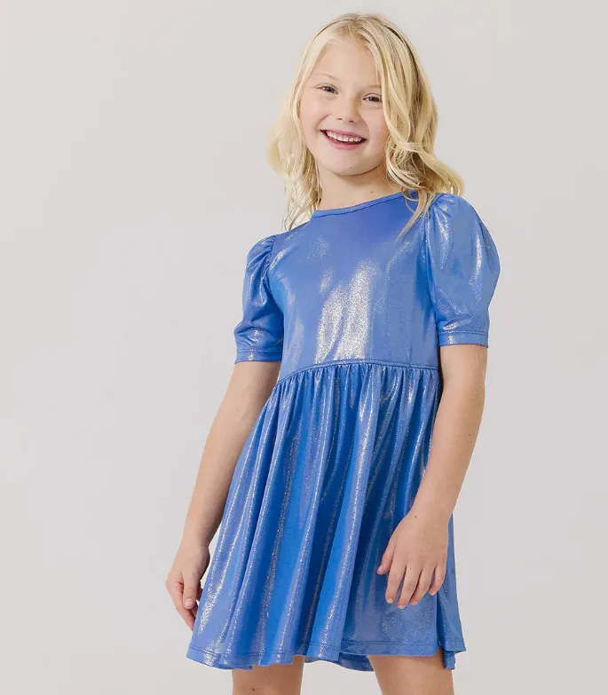 Blue Lame Laurie Dress