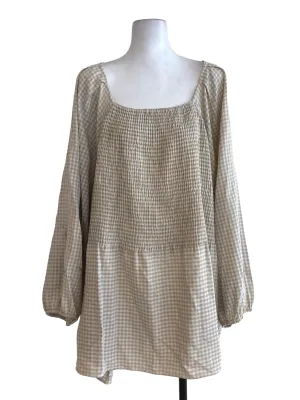 Bone Gingham Top