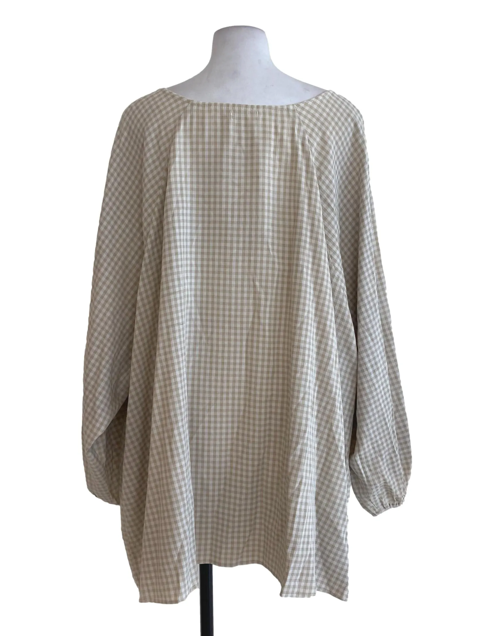 Bone Gingham Top