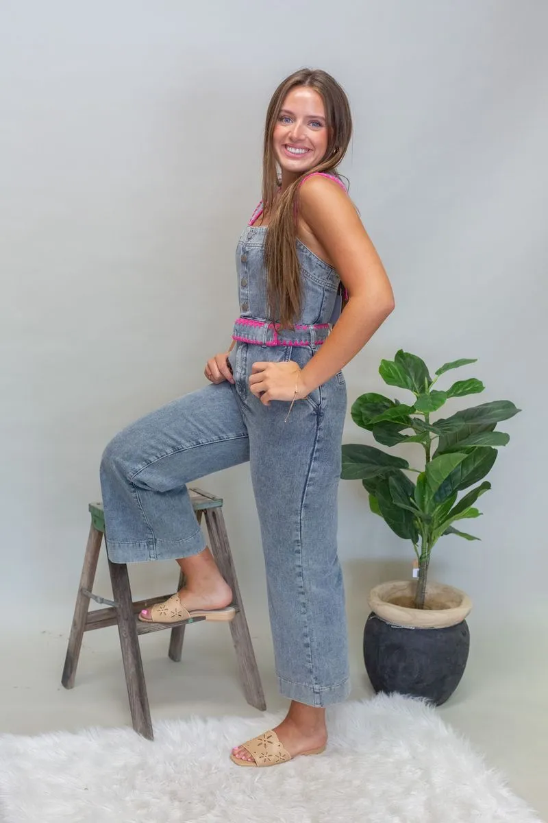 BP6586-A Denim Jumpsuit