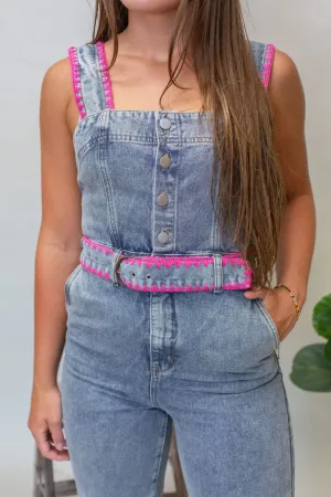 BP6586-A Denim Jumpsuit