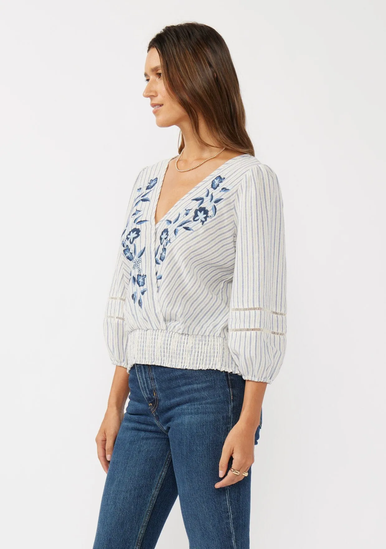 Brisa Floral Striped Blouse