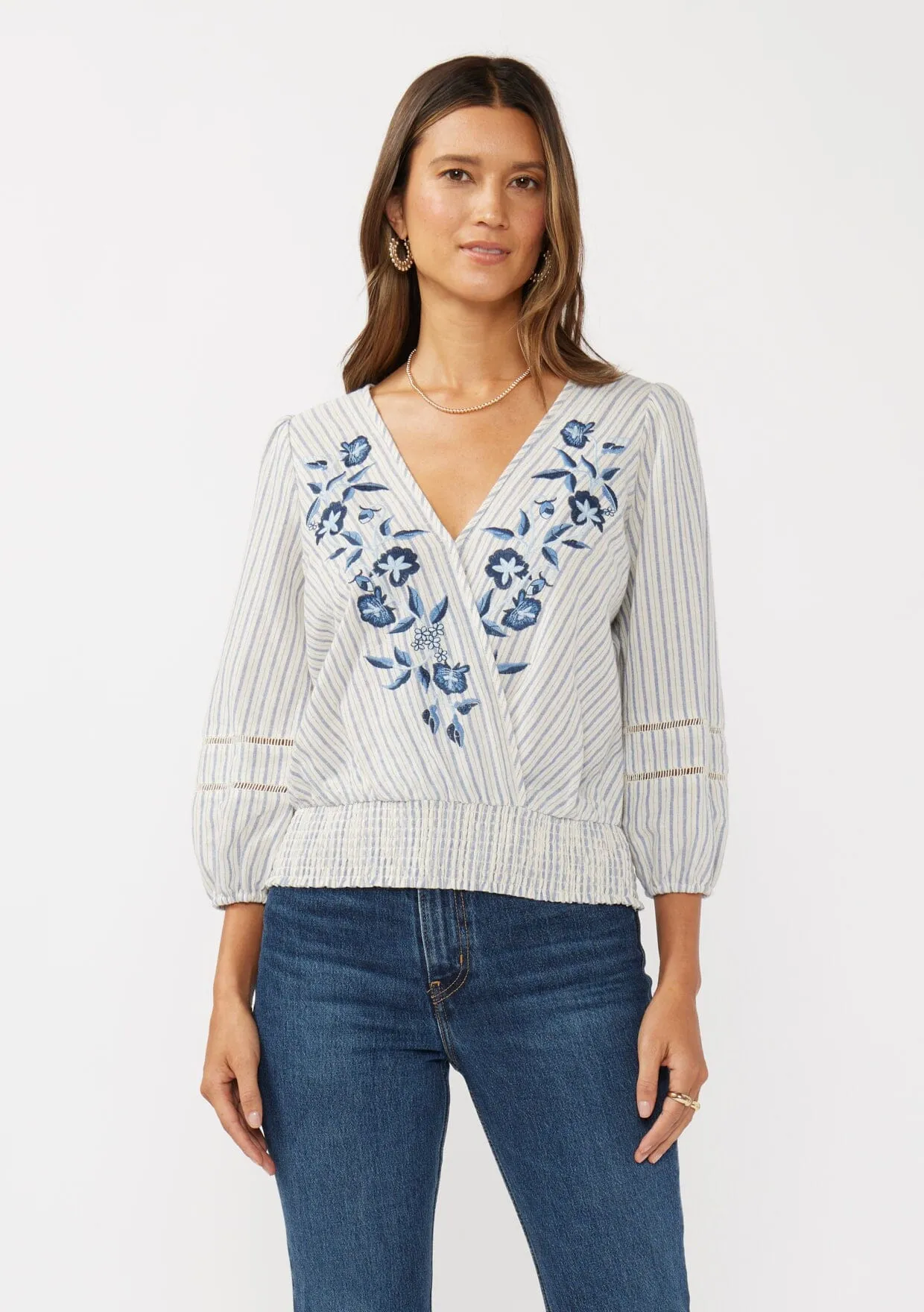 Brisa Floral Striped Blouse