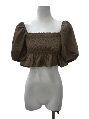 Brown Smocked Top