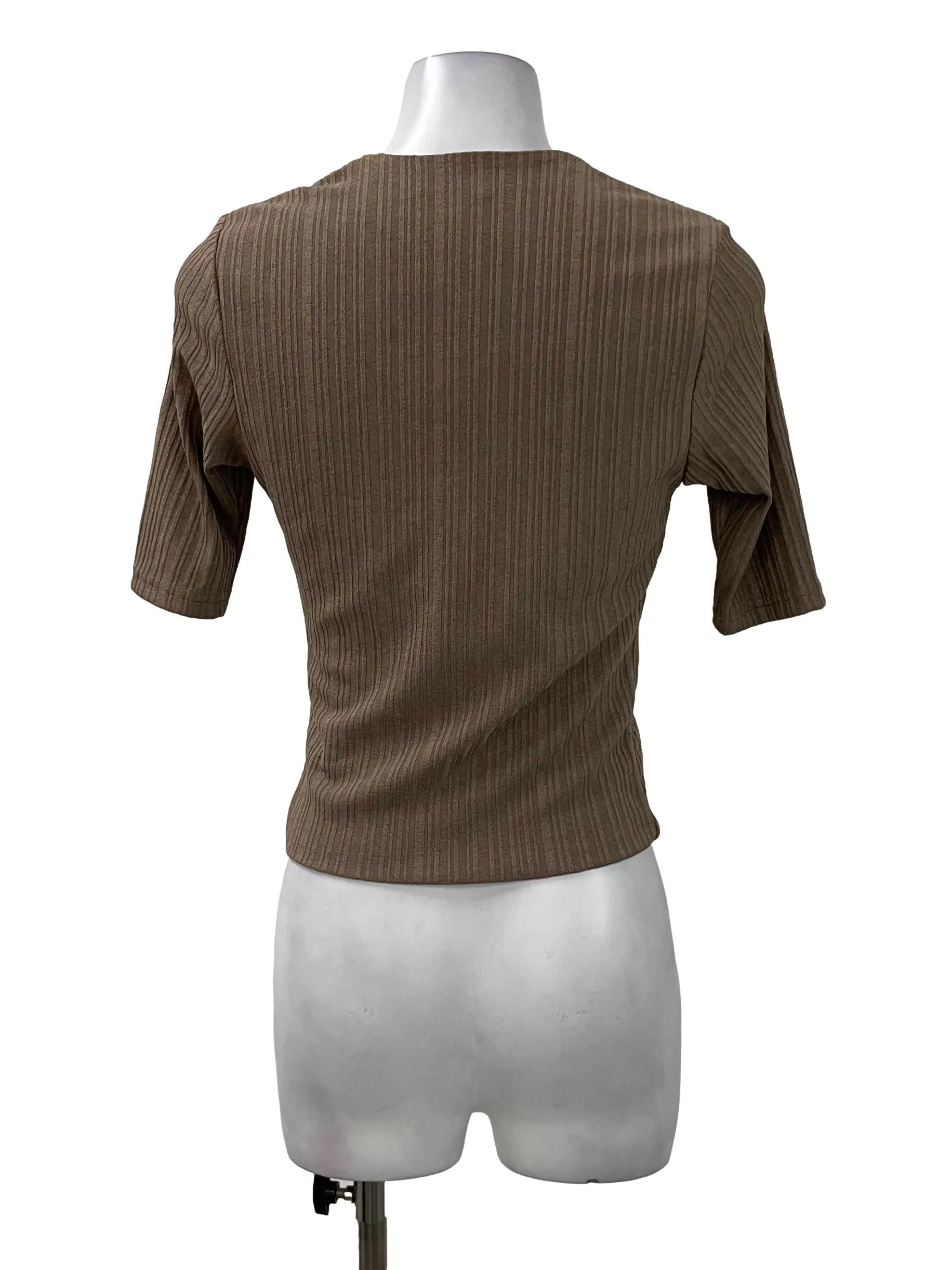 Brown Sweetheart Textured Top