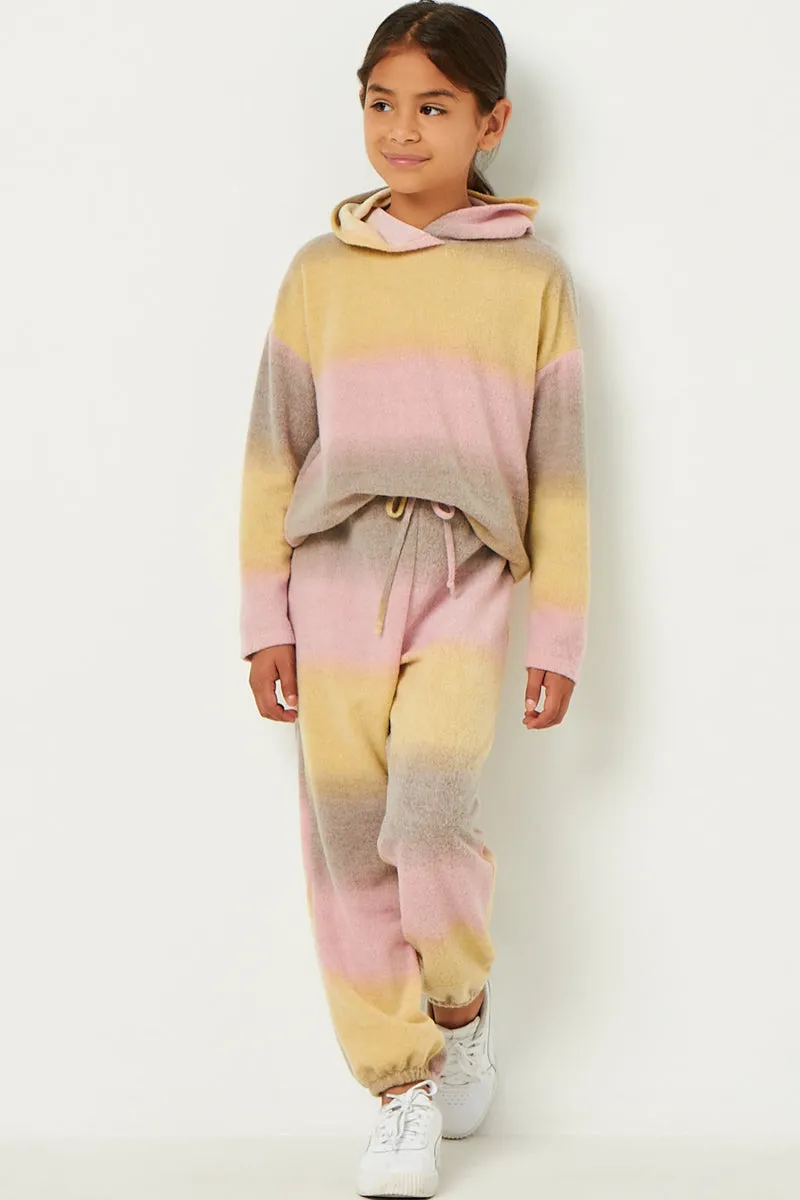 Brushed Knit Block Stripe Joggers