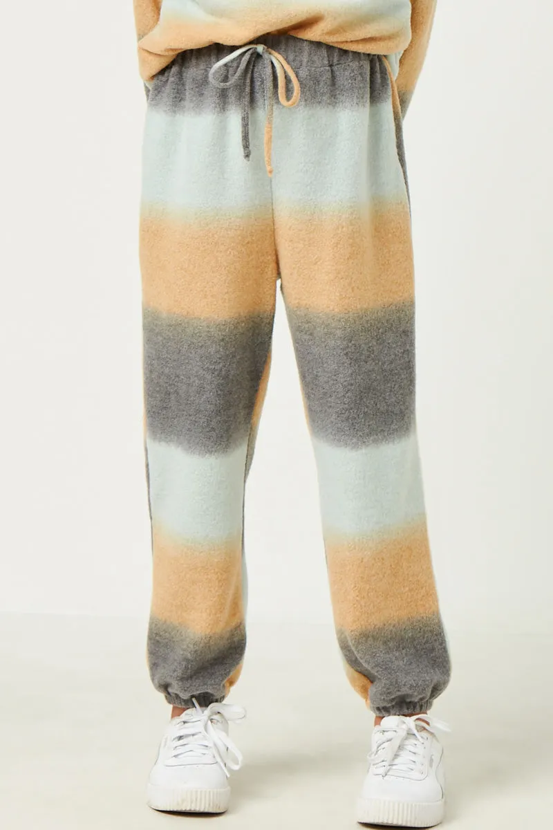 Brushed Knit Block Stripe Joggers