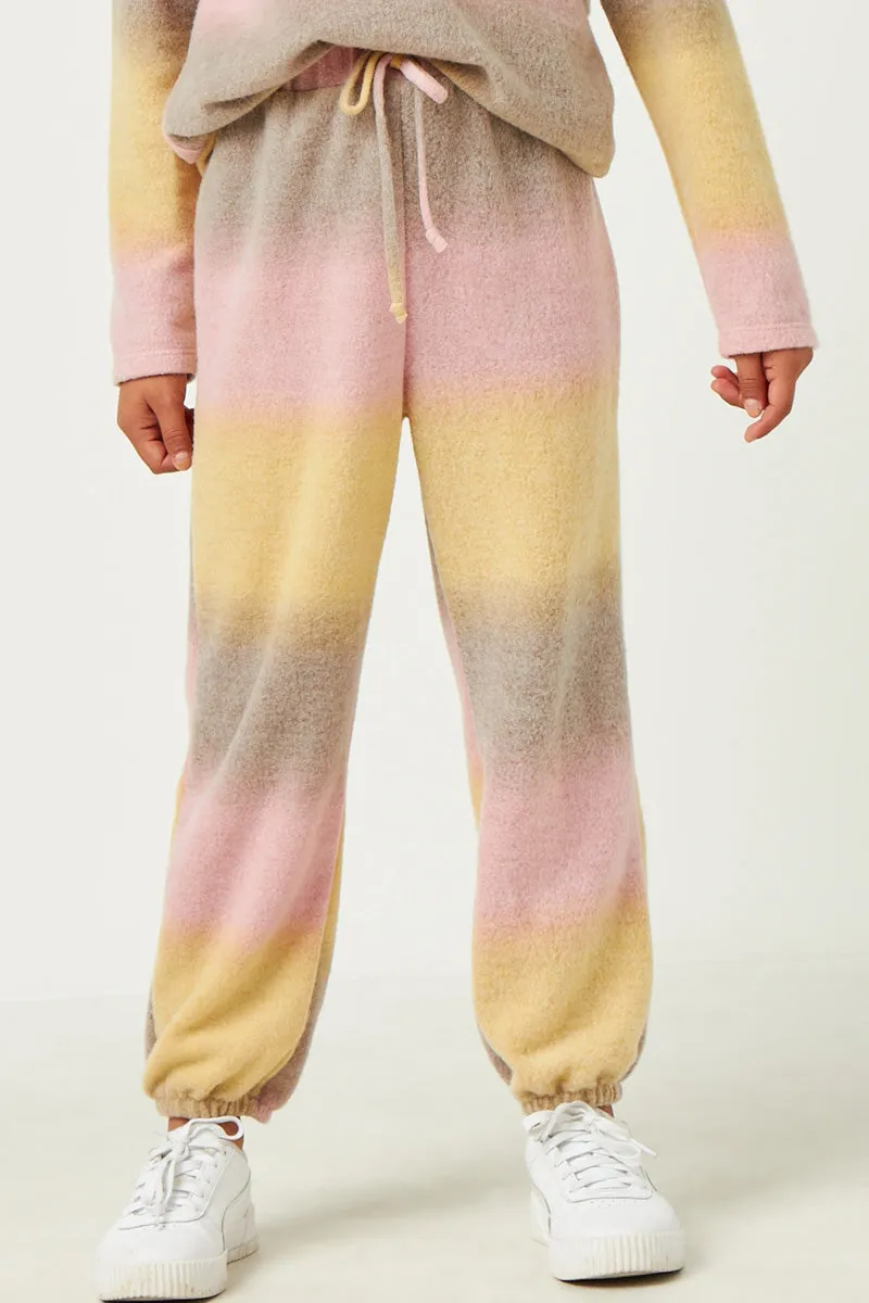 Brushed Knit Block Stripe Joggers