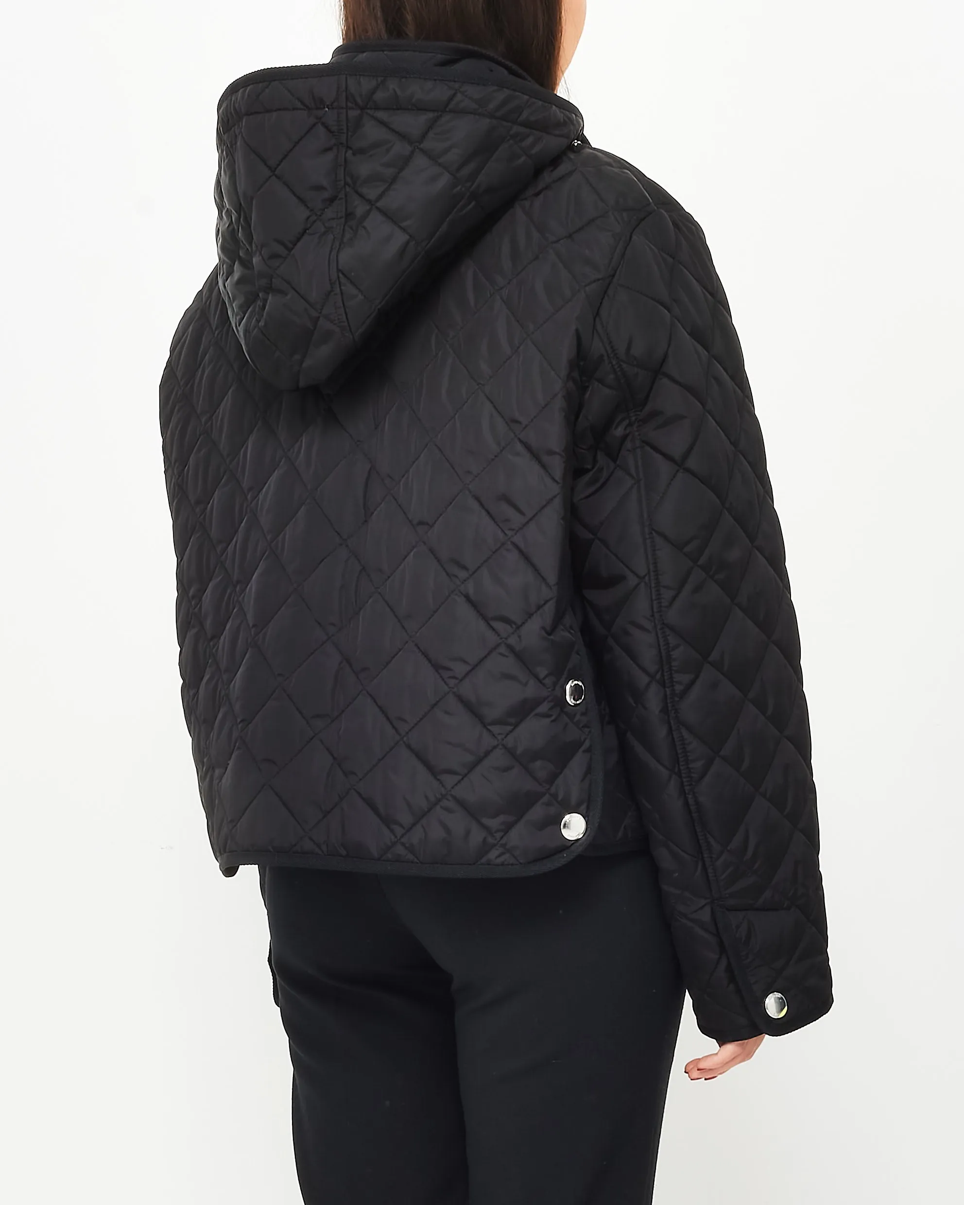 Burberry Black Quilted Nylon Short Padded Coat - XL