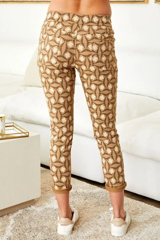 Camel Square Print Drawstring Venti Crinkle Joggers 9/14/23 7080