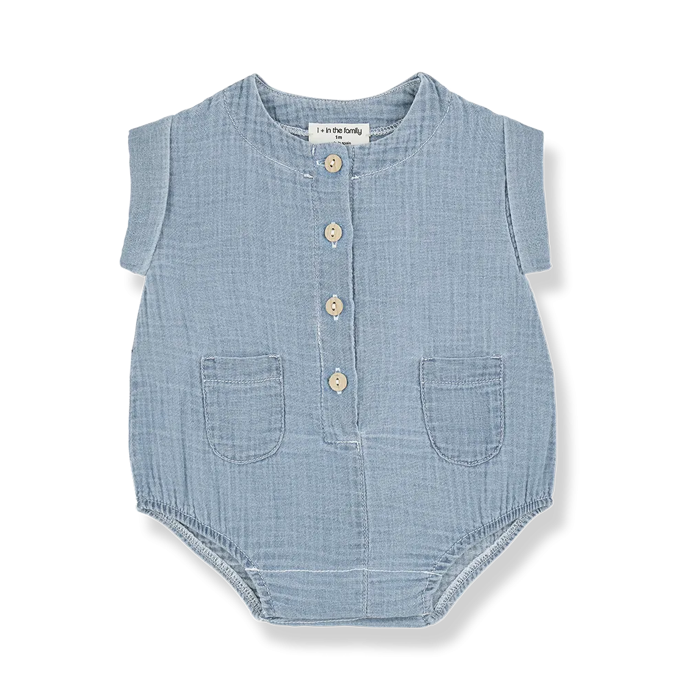 Carlo Denim Muslin Romper