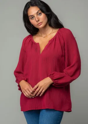 Casual Raglan Long Sleeve Round Neck Blouse