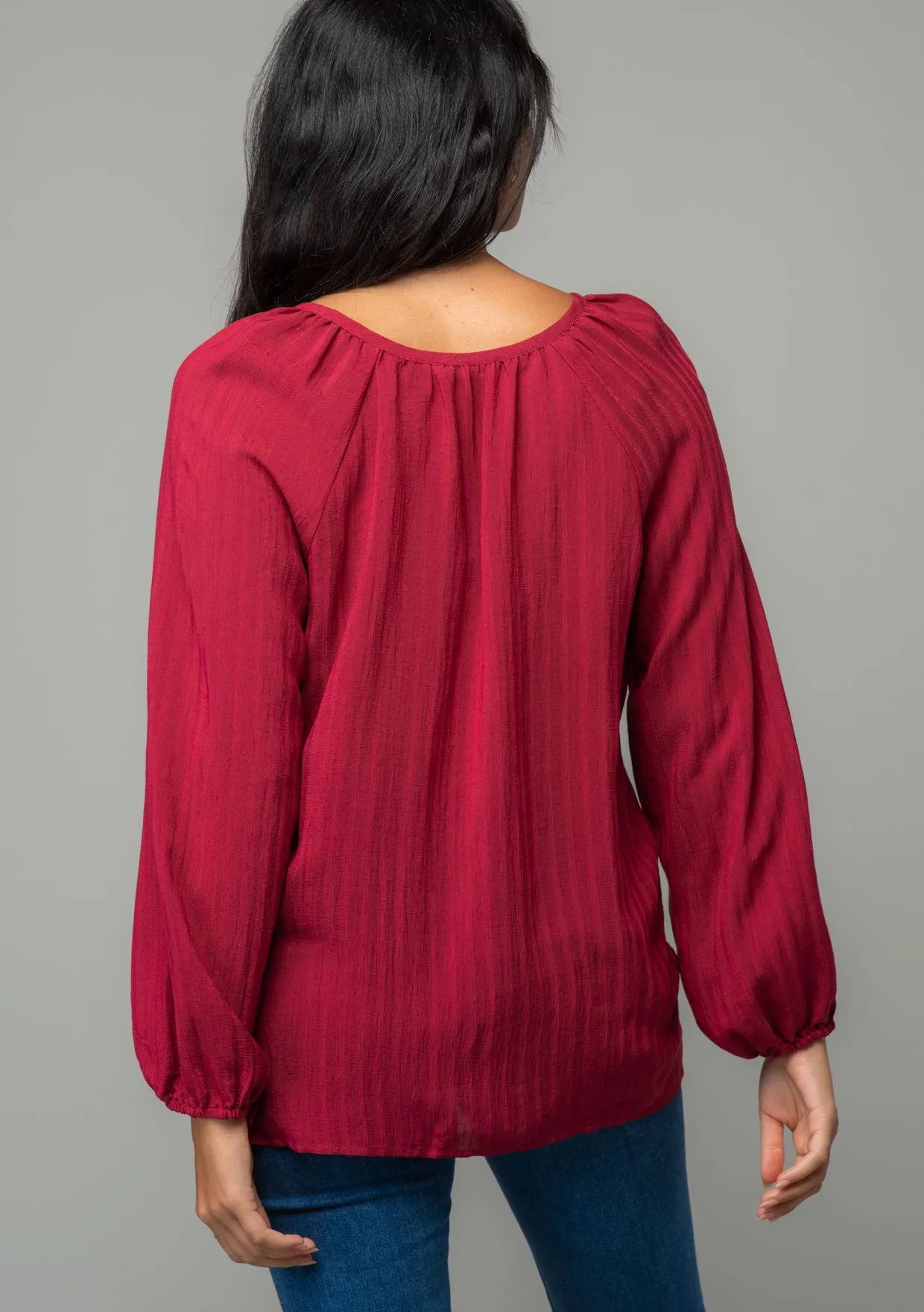 Casual Raglan Long Sleeve Round Neck Blouse