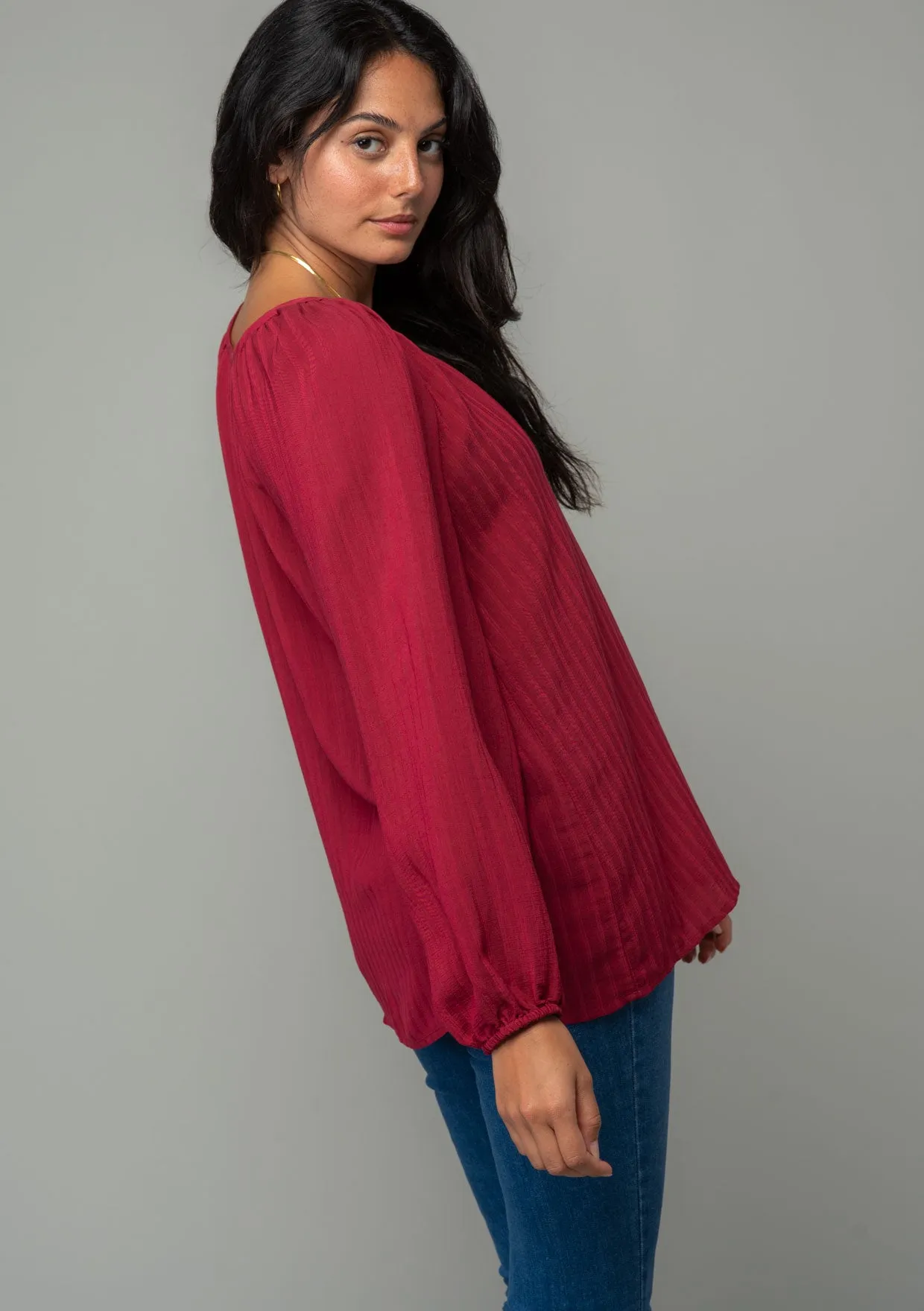 Casual Raglan Long Sleeve Round Neck Blouse