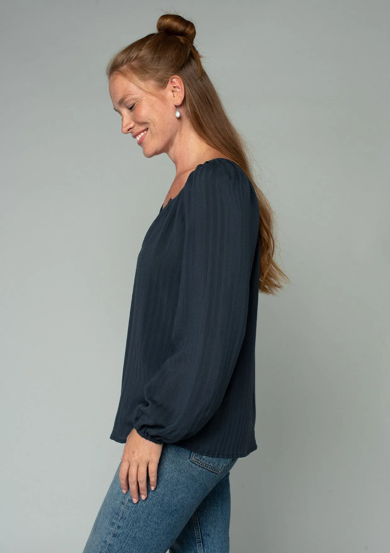 Casual Raglan Long Sleeve Round Neck Blouse